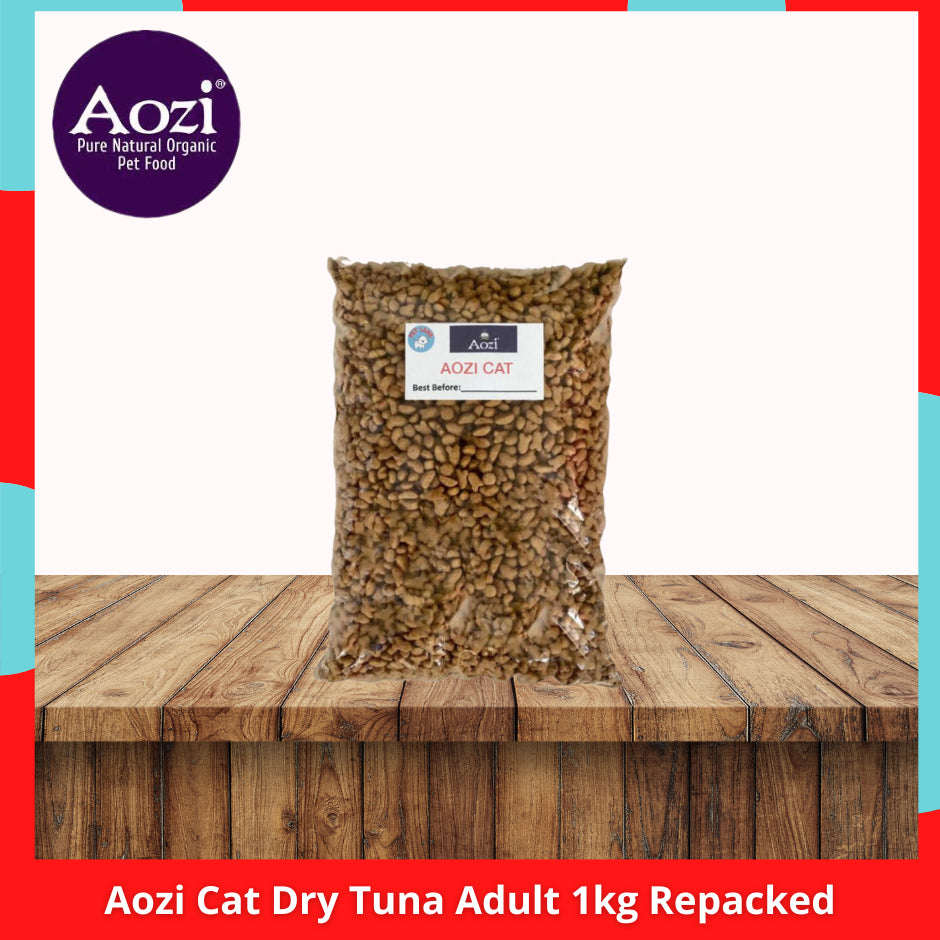 Aozi Dry Cat Adult &amp; Kitten 1kg Repacked All Life Stage Tuna l Salmon