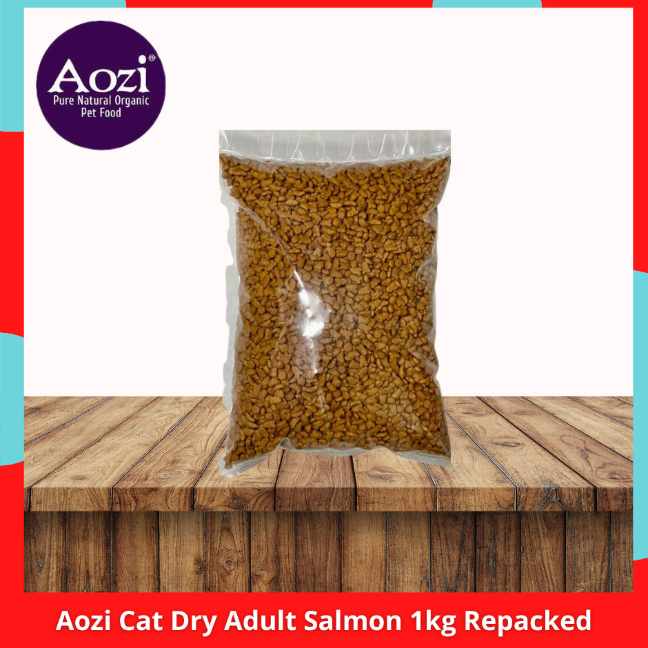 Aozi Dry Cat Adult &amp; Kitten 1kg Repacked All Life Stage Tuna l Salmon