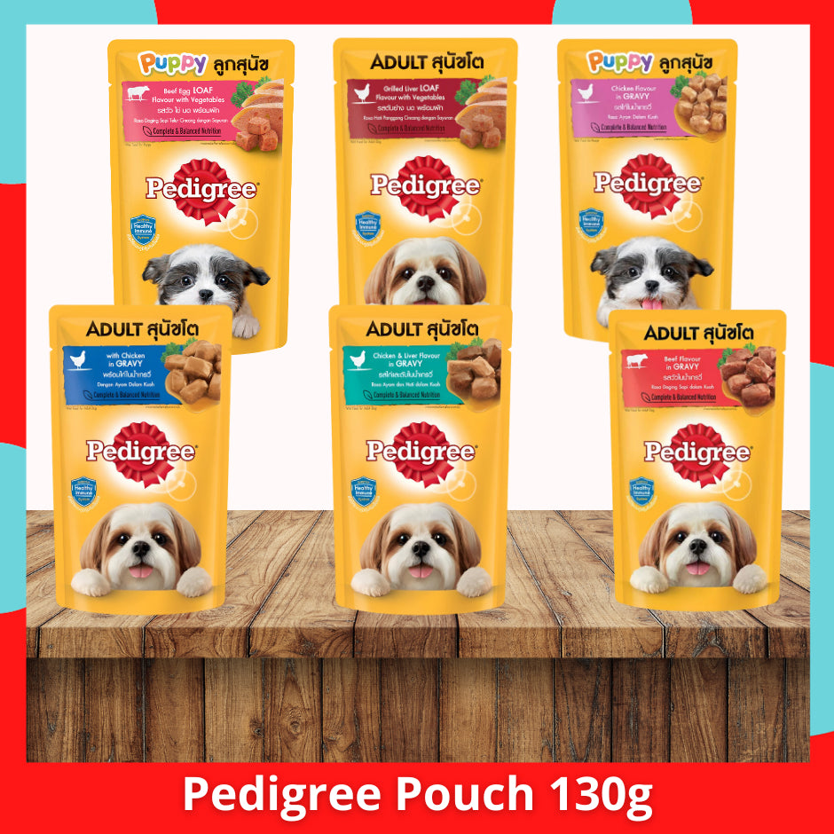 130g Pedigree Pouch Puppy and Adult Wet Food for Dog