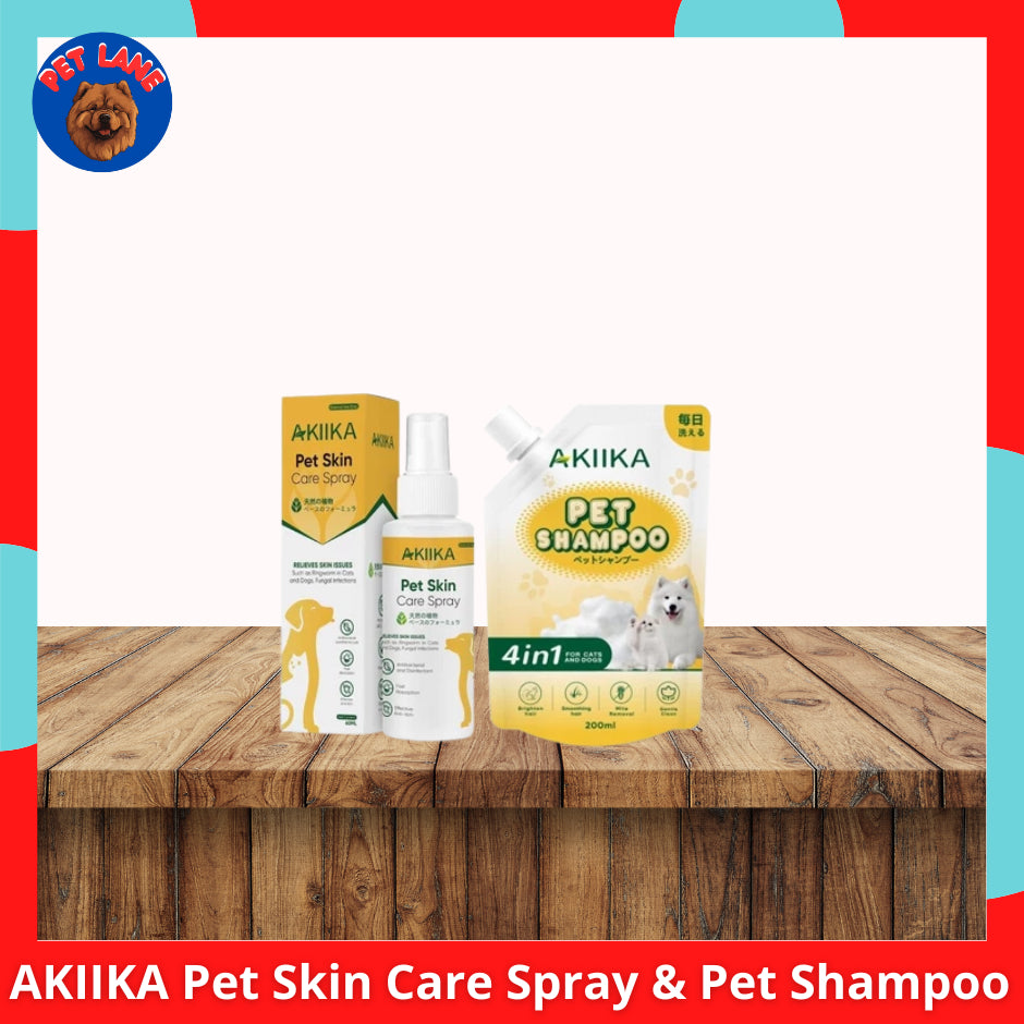 AKIIKA Pet Skin Care Spray &amp; Pet Shampoo 60ml l 200ml