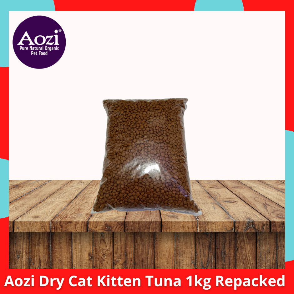 Aozi Dry Cat Adult &amp; Kitten 1kg Repacked All Life Stage Tuna l Salmon
