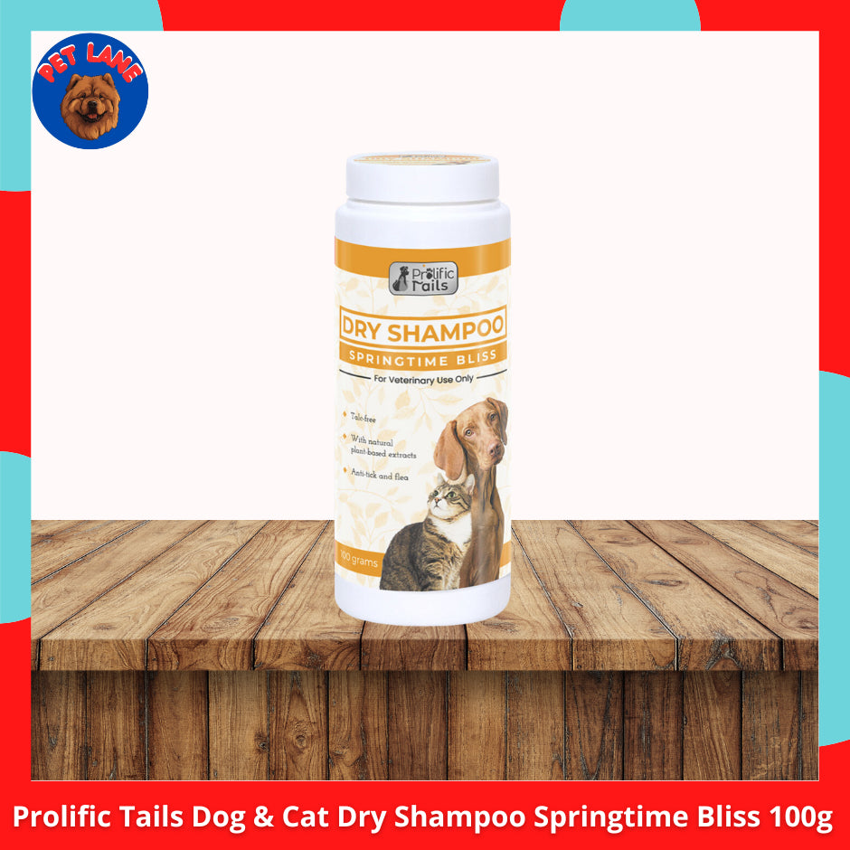 Prolific Tails Dog &amp; Cat Dry Shampoo 100g Persia l Springtime Bliss